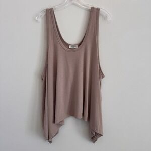 Zenana Flowy Tank Top L Mauve Pink Asymmetrical Boho Tunic Boutique NWT Women's